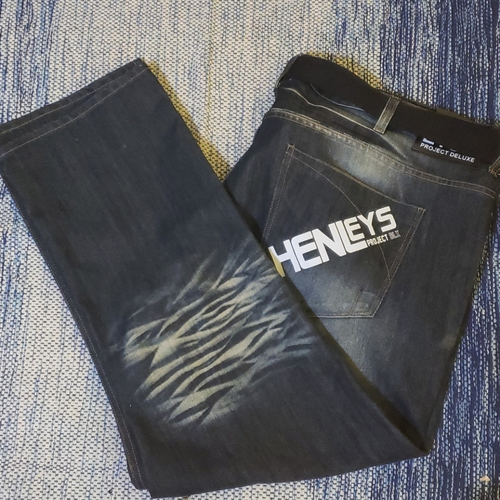 🆕️ Henleys  Dark Blue Wash Denim Jeans With Belt